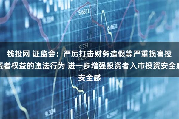 钱投网 证监会：严厉打击财务造假等严重损害投资者权益的违法行为 进一步增强投资者入市投资安全感